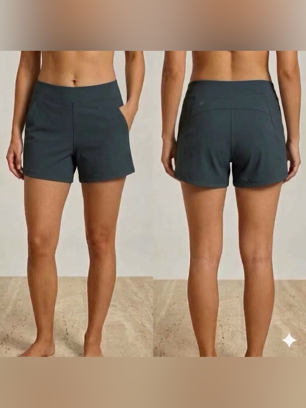 Women's Athletic Shorts in Dark Charcoal - Lightweight Active Short
